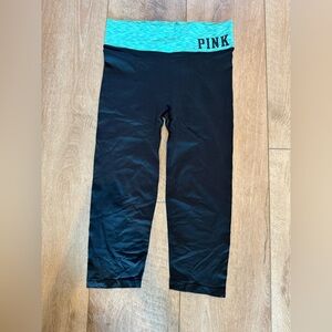 Victoria’s Secret Pink Women’s M Black Yoga Crop 3/4 Leggings